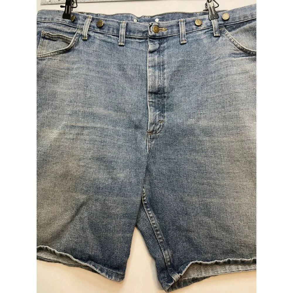 Wrangler relaxed fit shorts mens 46 x 10 high rise suspenders 606W1DH blue